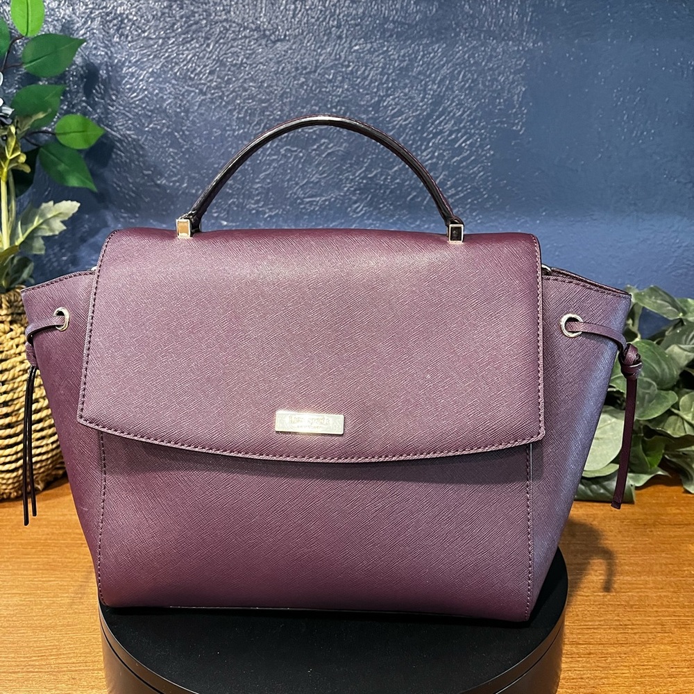 Kate Spade Deep Saffiano Leather Berry Crossbody Satchel
